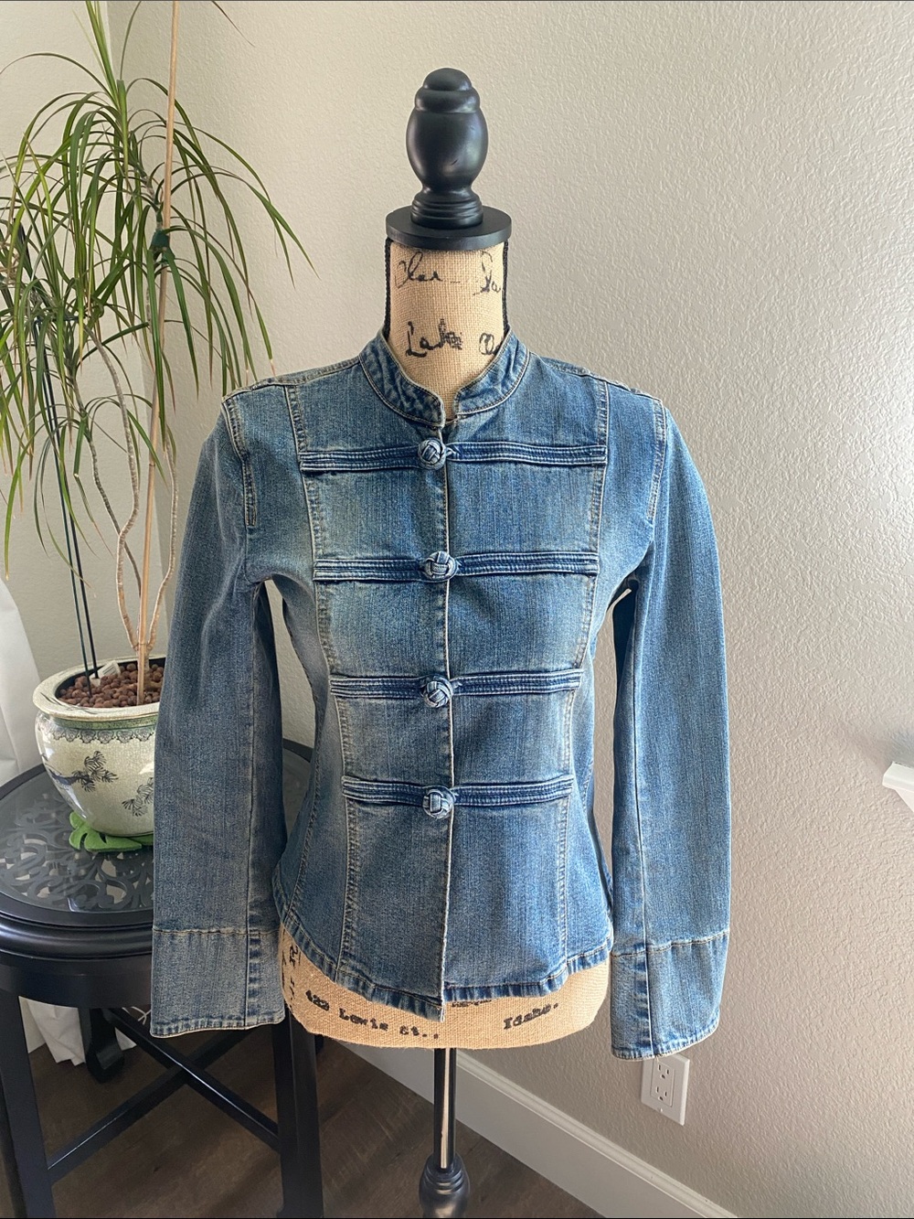 Denim Military-Style Jacket